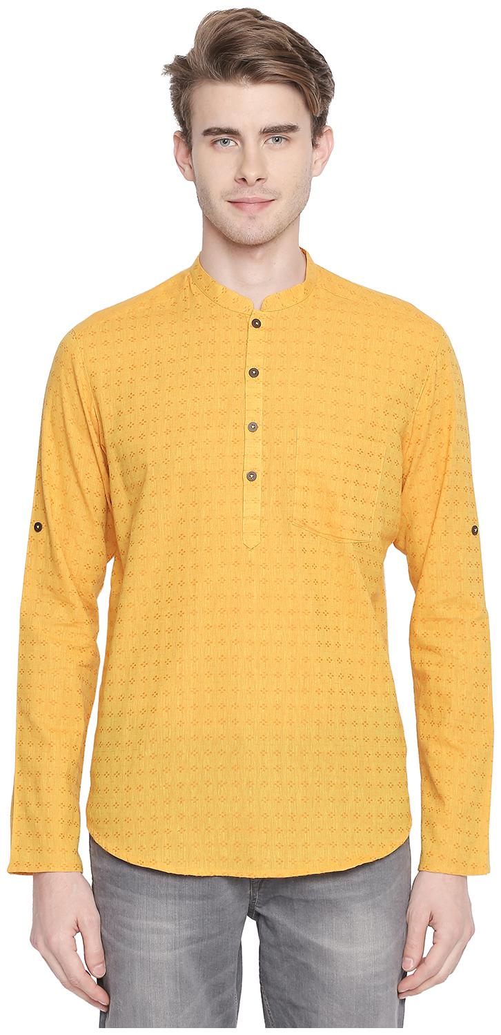 

Indus Route by Pantaloons Men Yellow Regular Fit Kurta