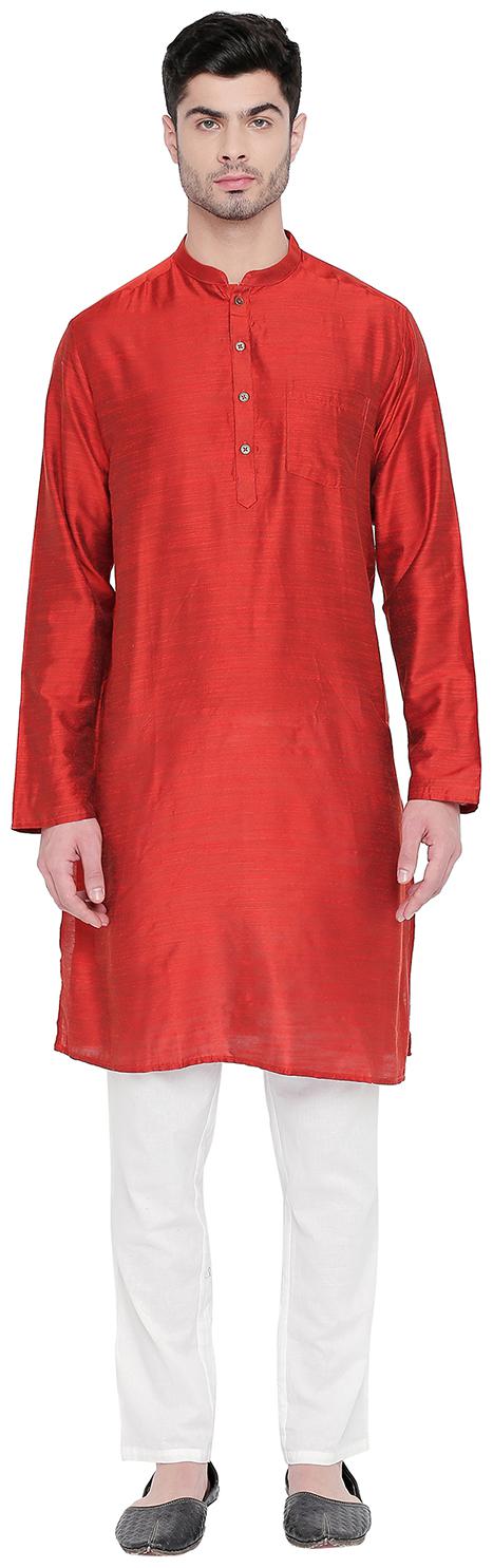 

Indus Route by Pantaloons Men Orange Regular Fit Kurta