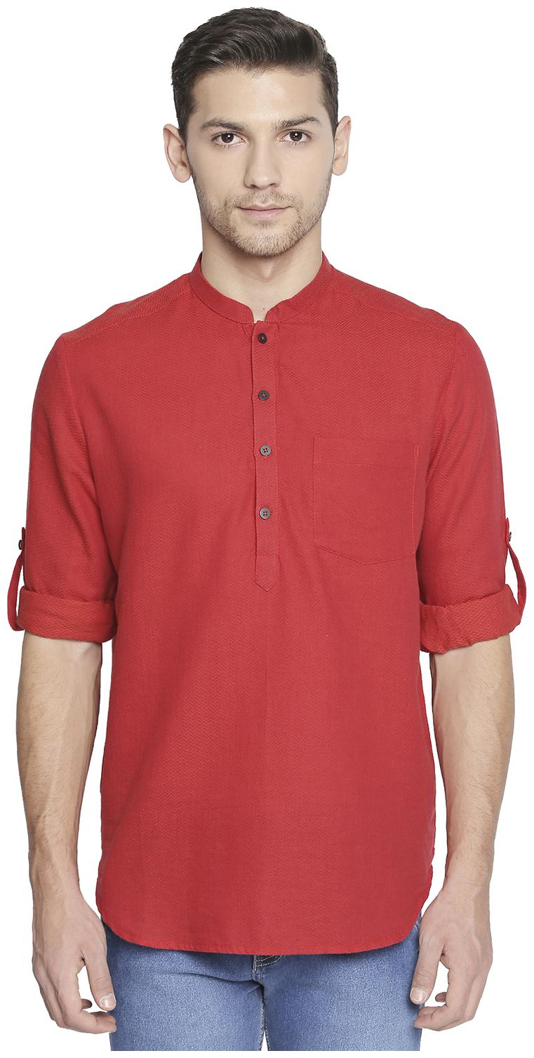 

Indus Route by Pantaloons Men Red Regular Fit Kurta