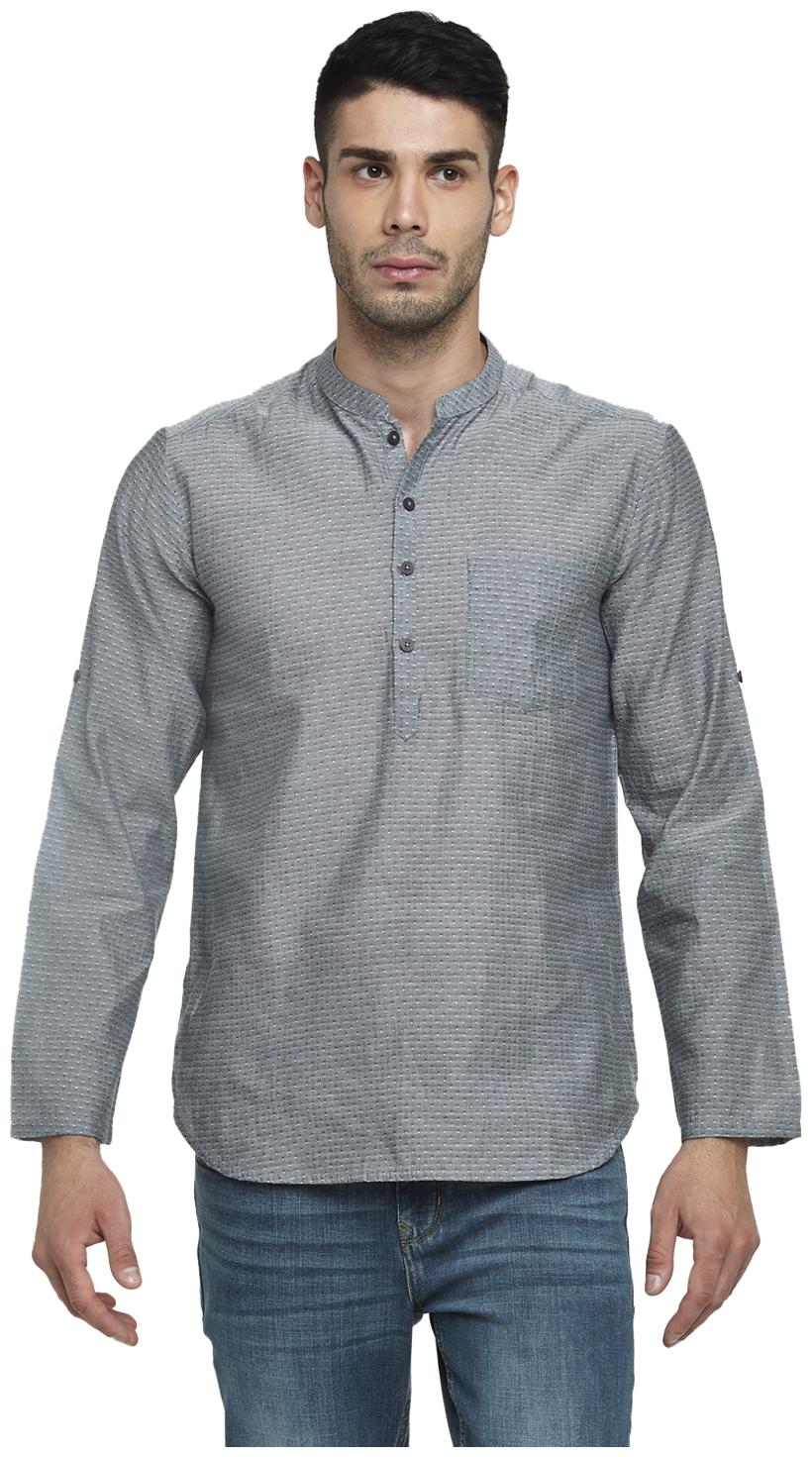 

Indus Route by Pantaloons Men Grey Regular Fit Kurta