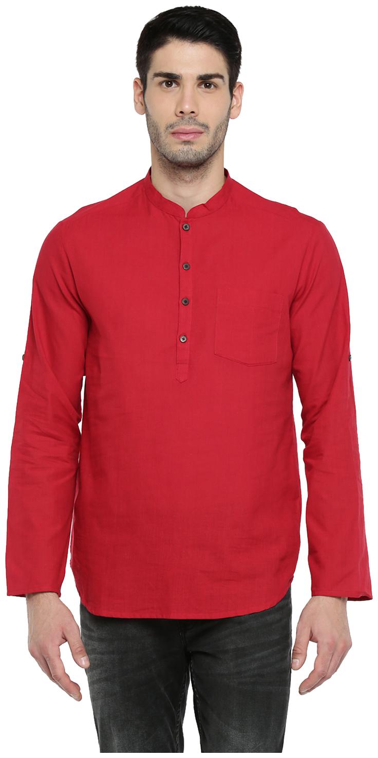 

Indus Route by Pantaloons Men Red Regular Fit Kurta