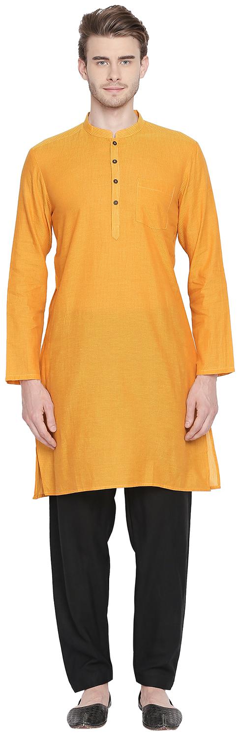 

Indus Route by Pantaloons Men Yellow Regular Fit Kurta