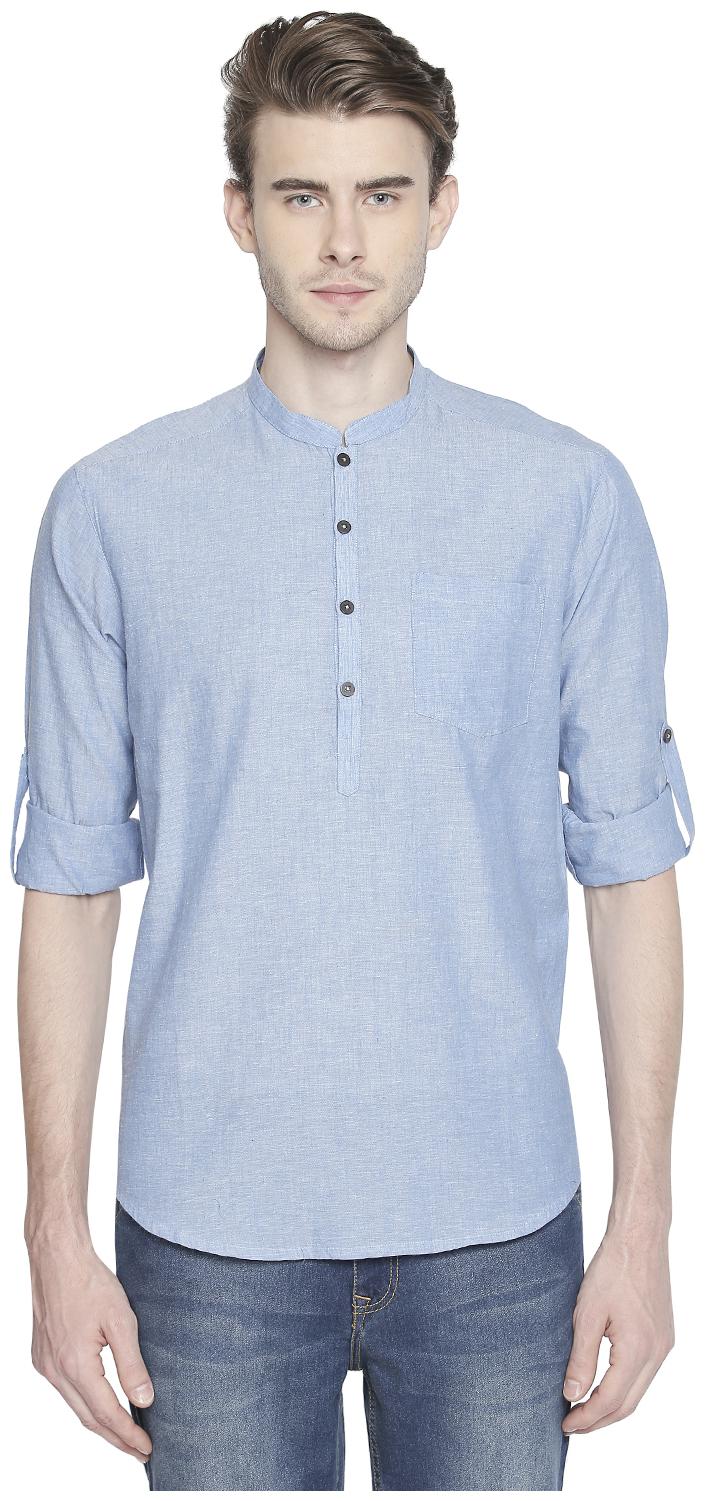 

Indus Route by Pantaloons Men Blue Regular Fit Kurta