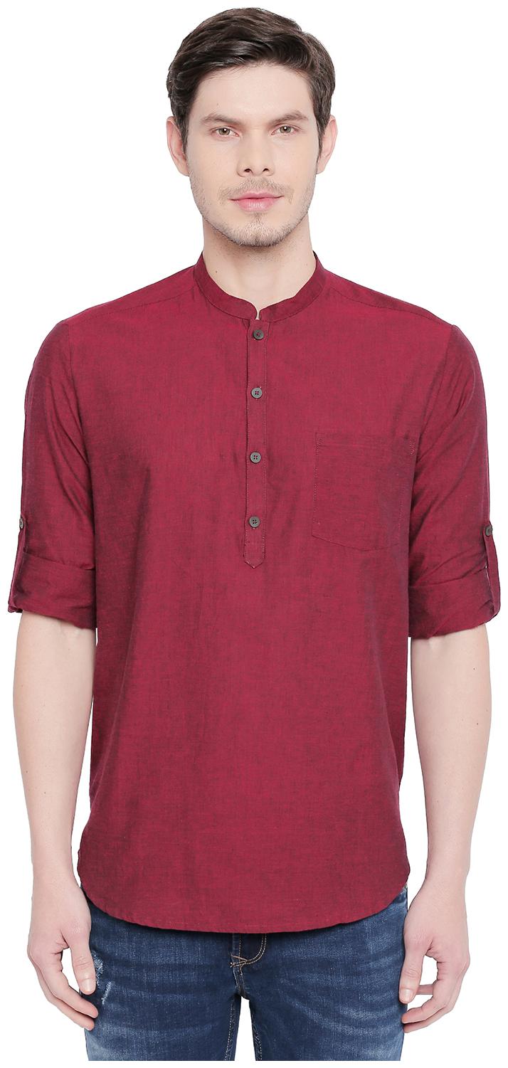 

Indus Route by Pantaloons Men Maroon Regular Fit Kurta