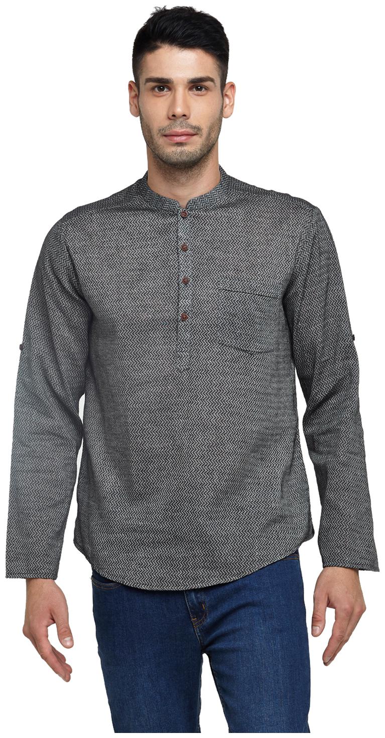 

Indus Route by Pantaloons Men Black Regular Fit Kurta