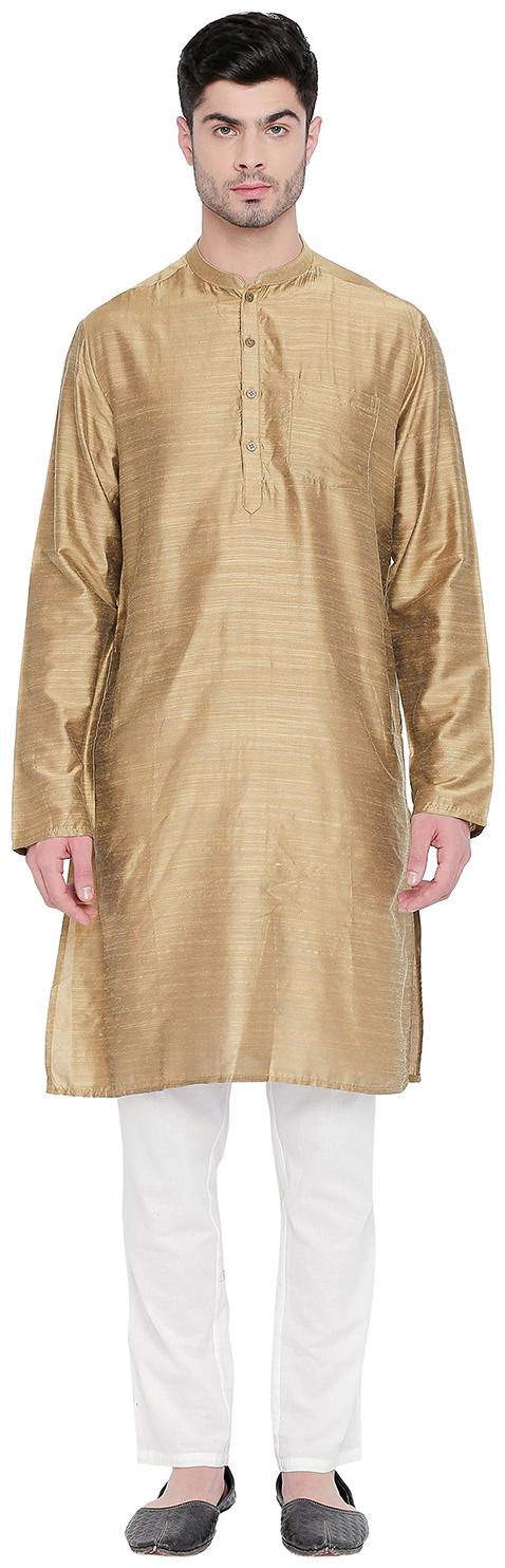 

Indus Route by Pantaloons Men Gold Regular Fit Kurta