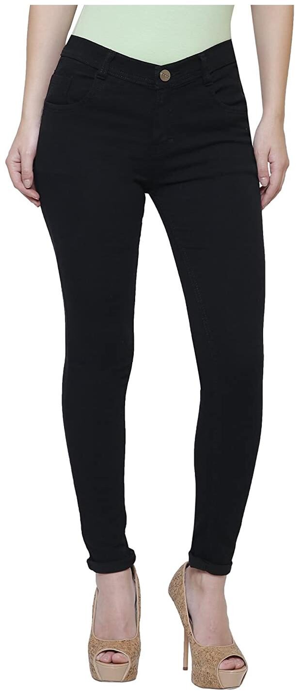 

Inispire2Fashion Women Black Slim fit Jeans