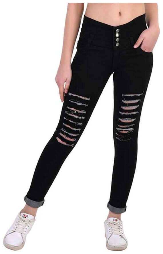 

Inispire2Fashion Women Black Slim fit Jeans