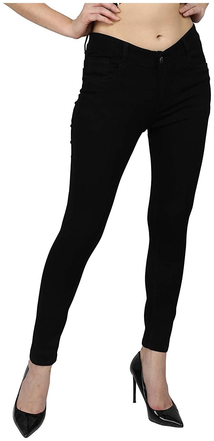 

Inispire2Fashion Women Black Slim fit Jeans