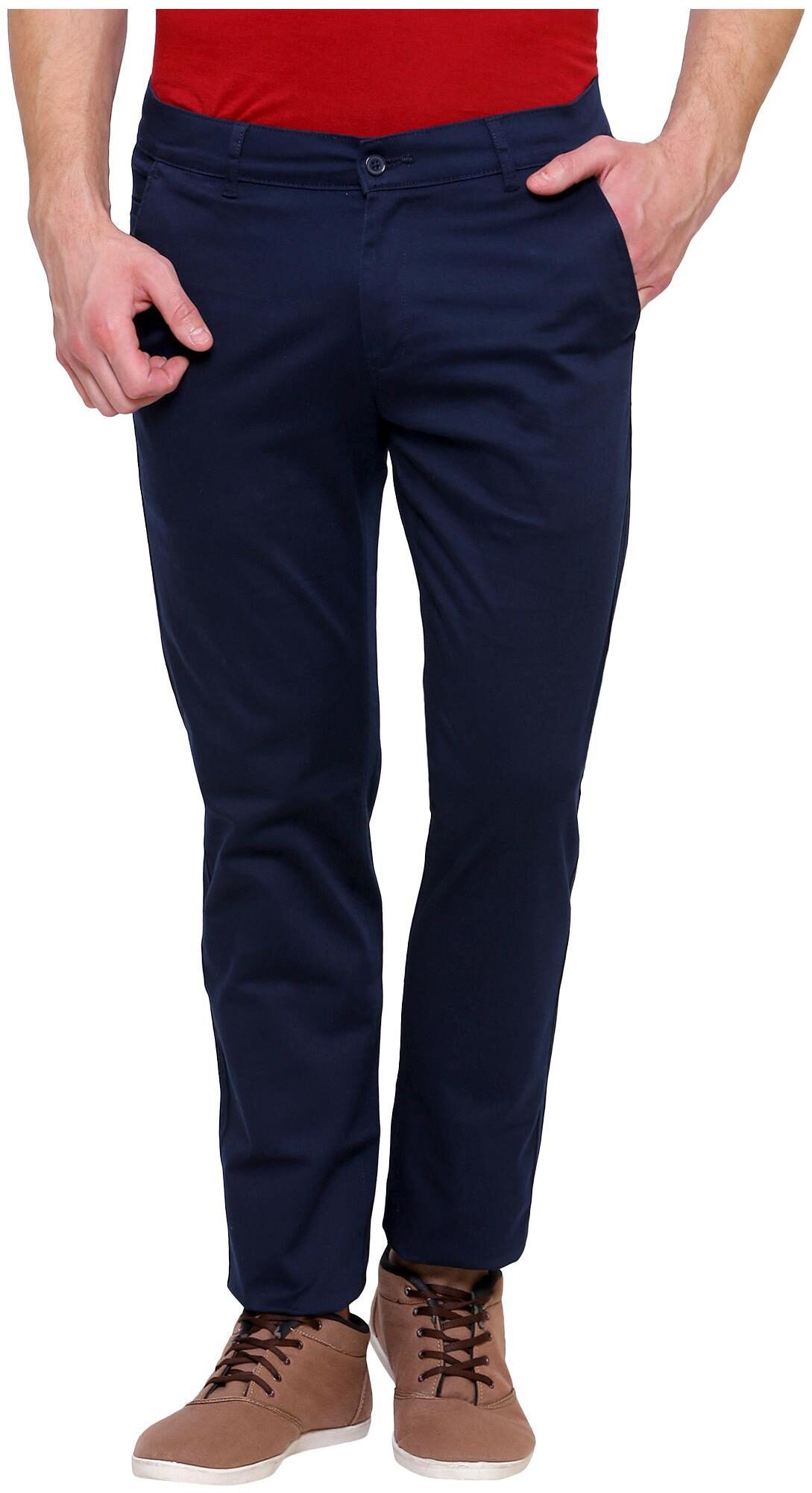 

Inspire Blue Slim Casual Chinos For Men