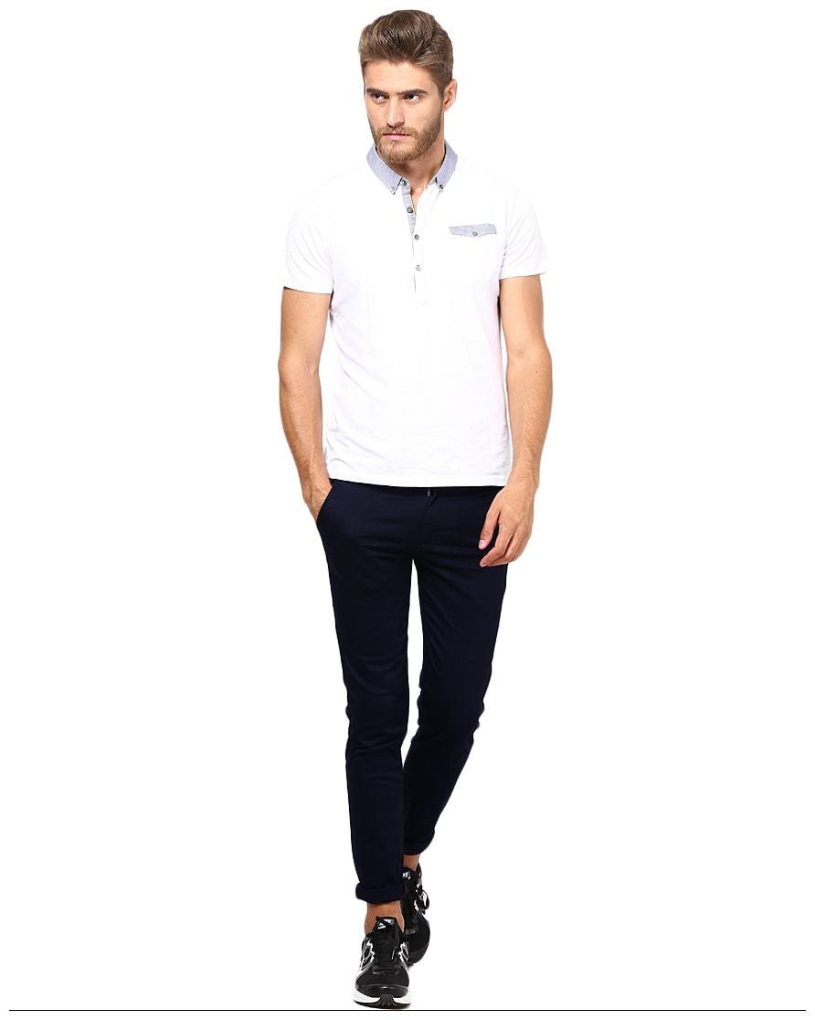 

Inspire Blue Slim Casual Chinos