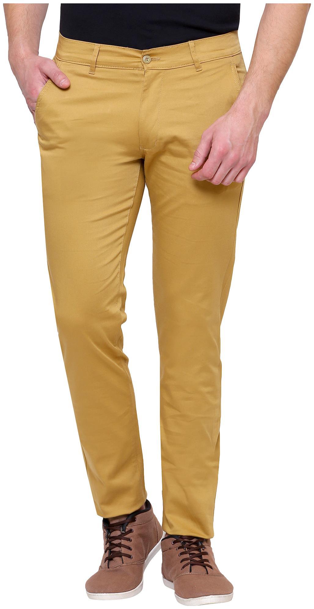 

Inspire Khaki Slim Casual Chinos For Men