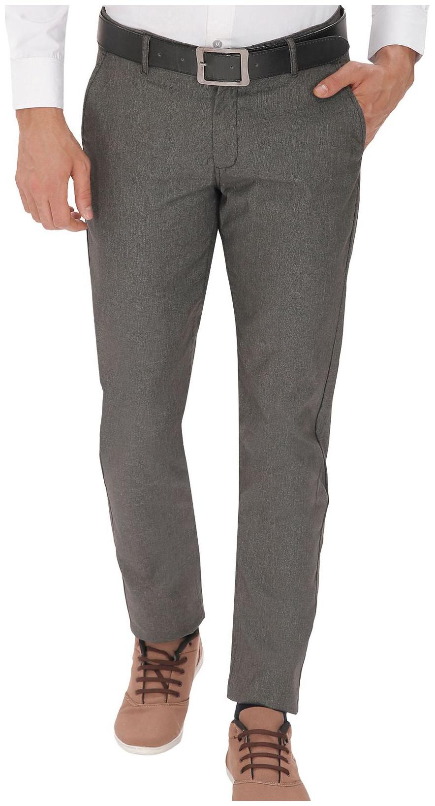 

Inspire Men Grey Textured Slim fit Regular trousers