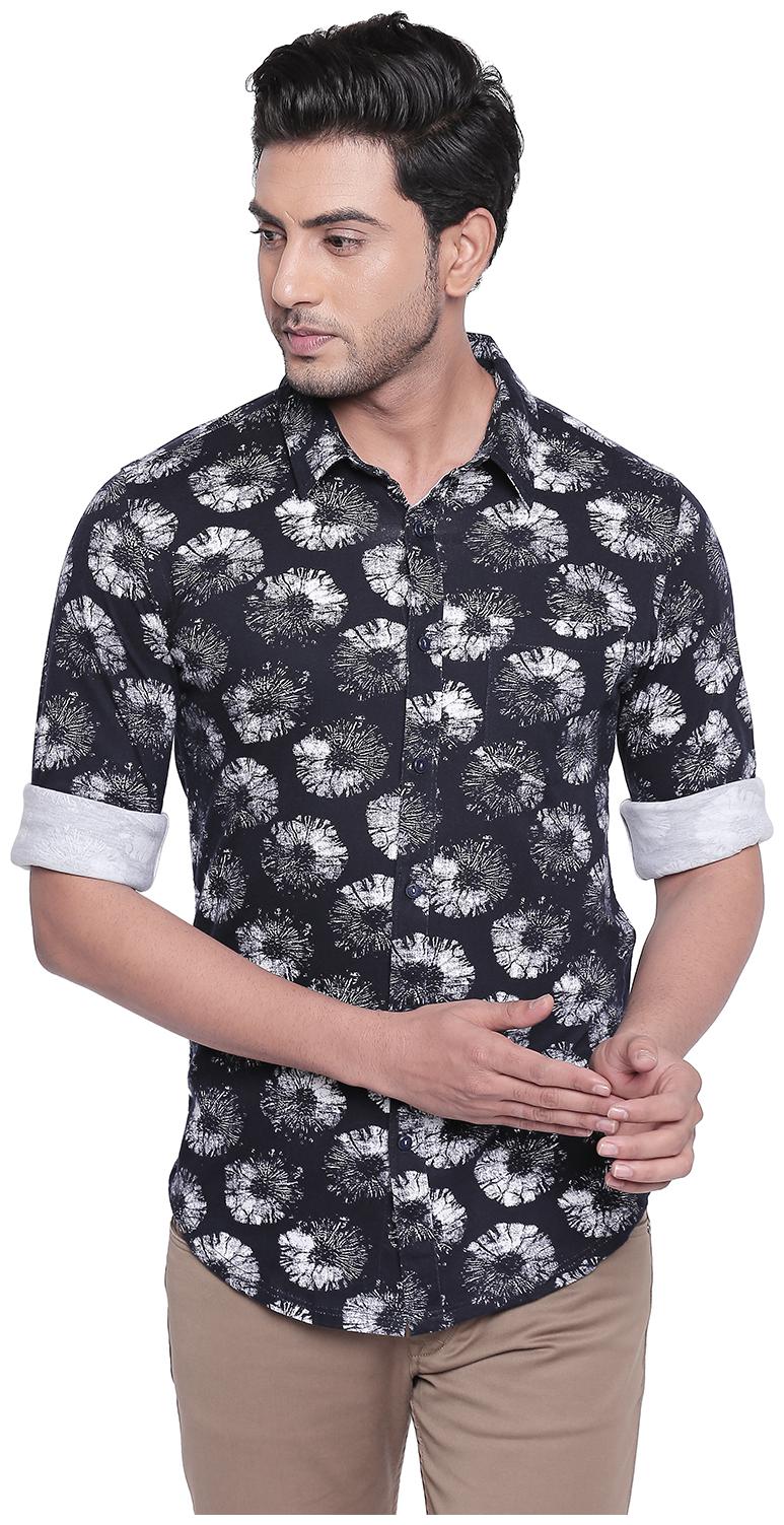 

Integriti Men Blue Printed Slim Fit Casual Shirt