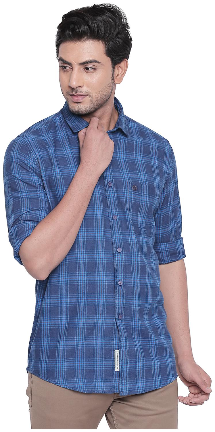 

Integriti Men Blue Checked Slim Fit Casual Shirt