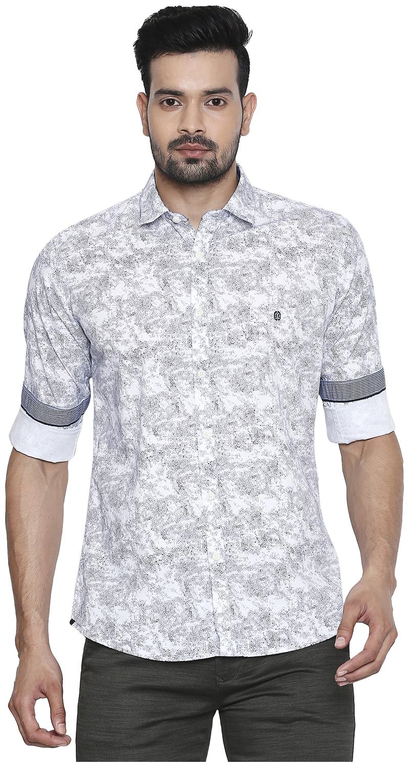 

Integriti Men White Printed Slim Fit Casual Shirt