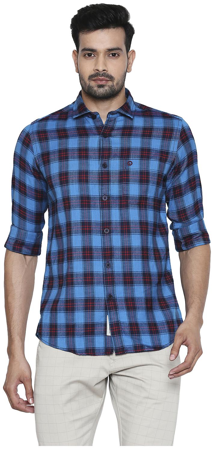 

Integriti Men Blue Checked Slim Fit Casual Shirt