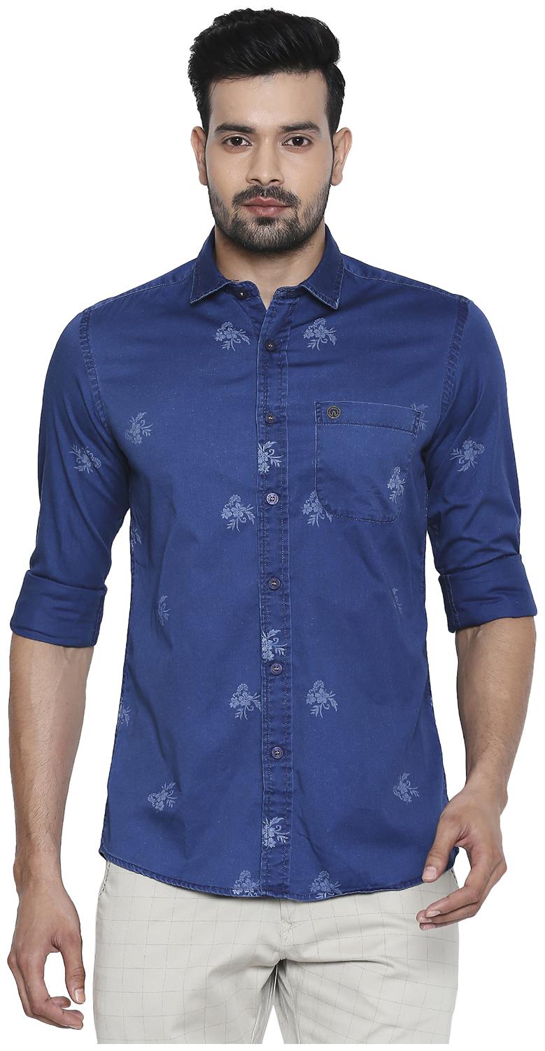 

Integriti Men Blue Floral Slim Fit Casual Shirt