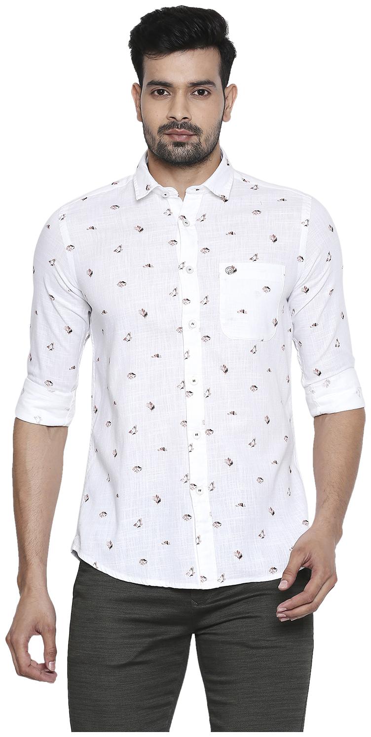 

Integriti Men White Printed Slim Fit Casual Shirt