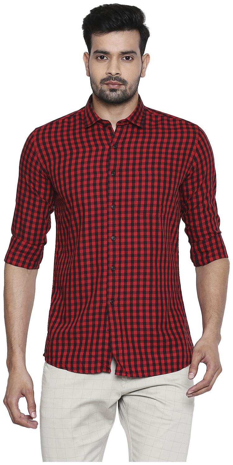 

Integriti Men Red Checked Slim Fit Casual Shirt