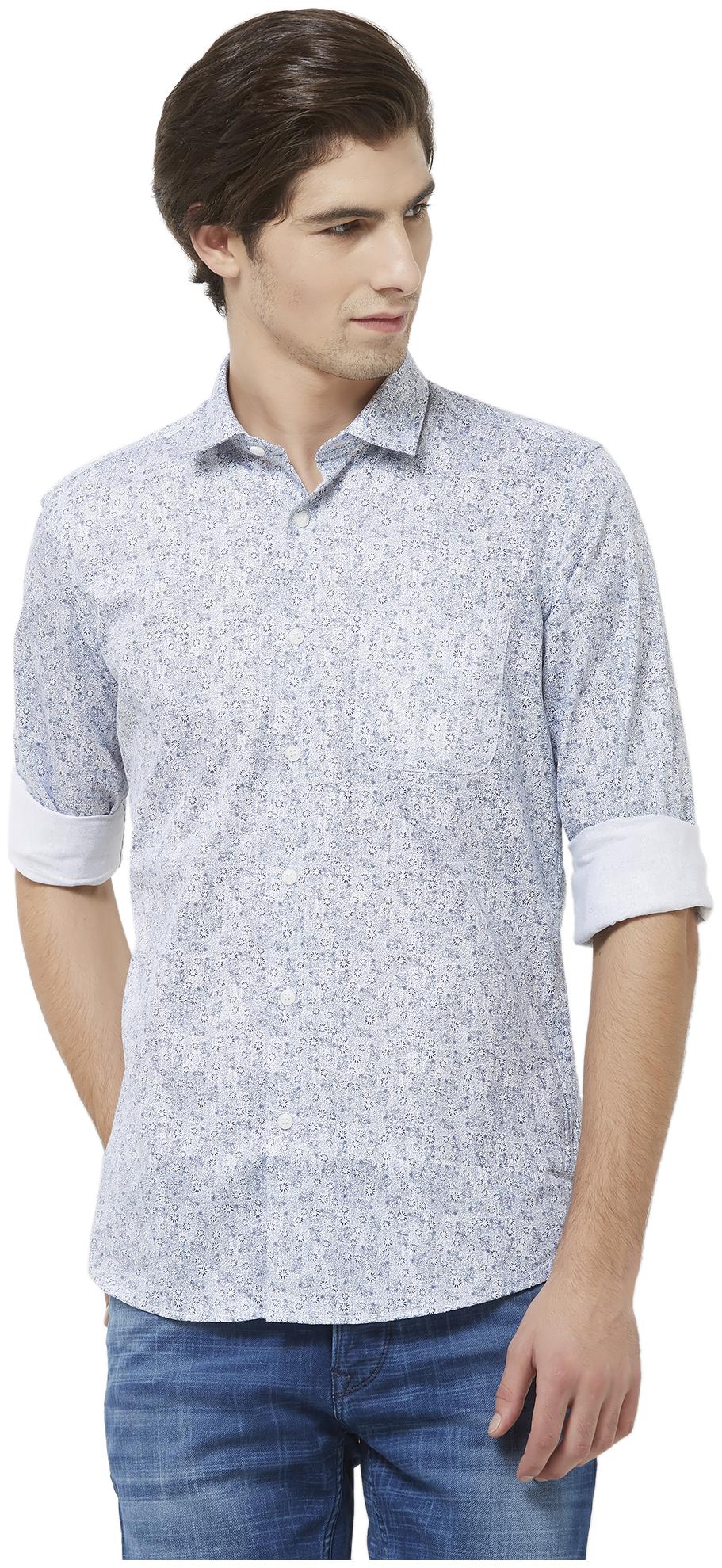 

Integriti Men White Printed Slim Fit Casual Shirt