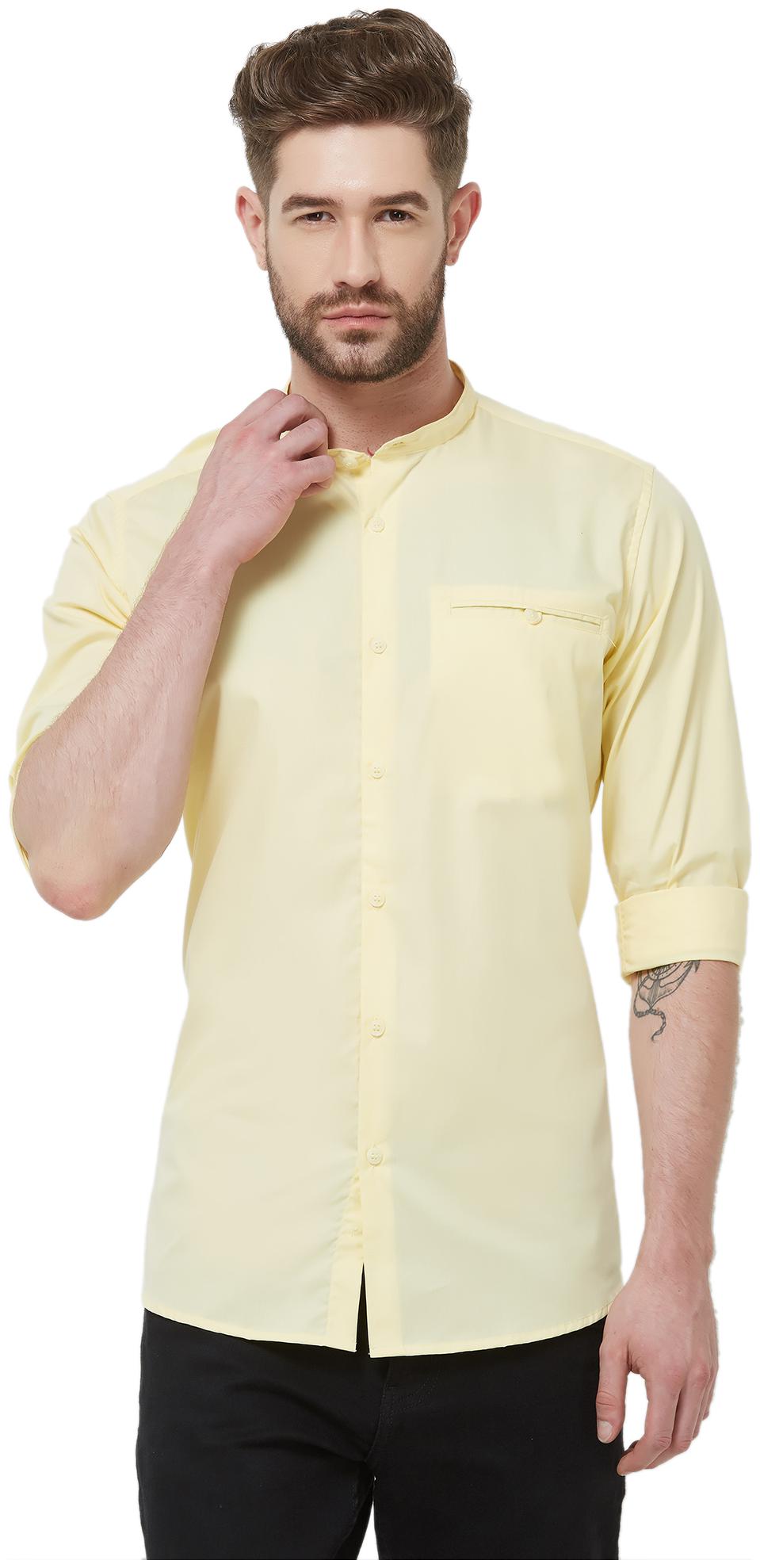 

Integriti Men Yellow Solid Slim Fit Casual Shirt