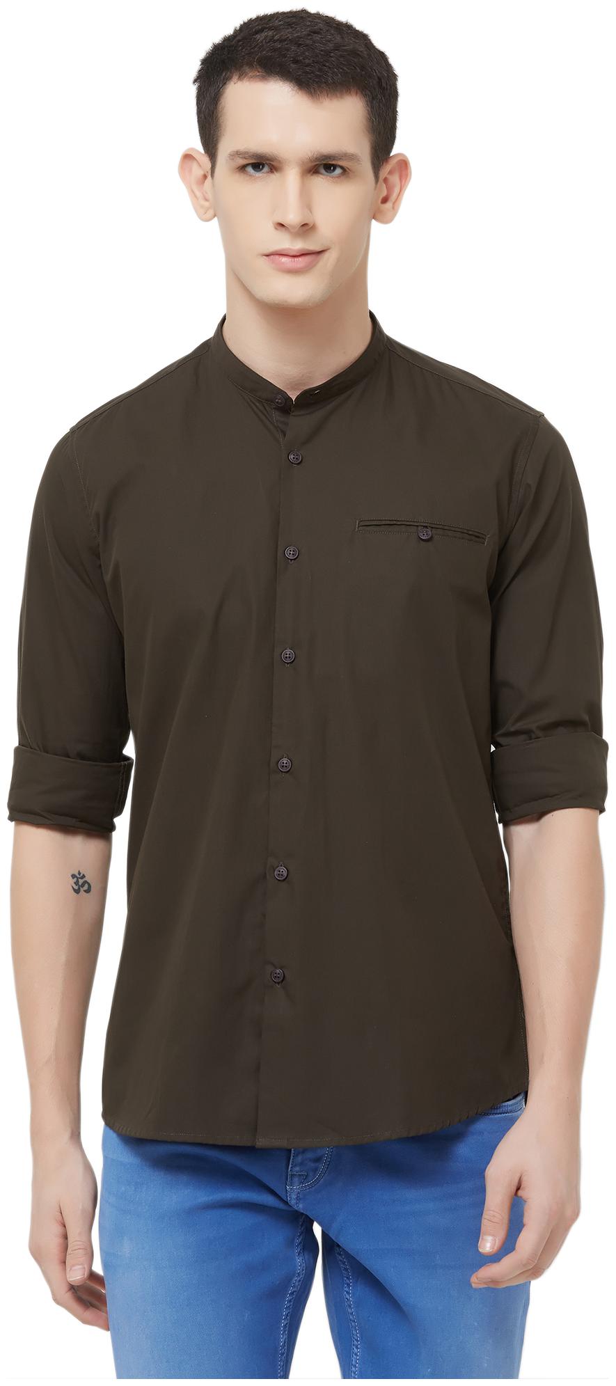 

Integriti Men Brown Solid Slim Fit Casual Shirt