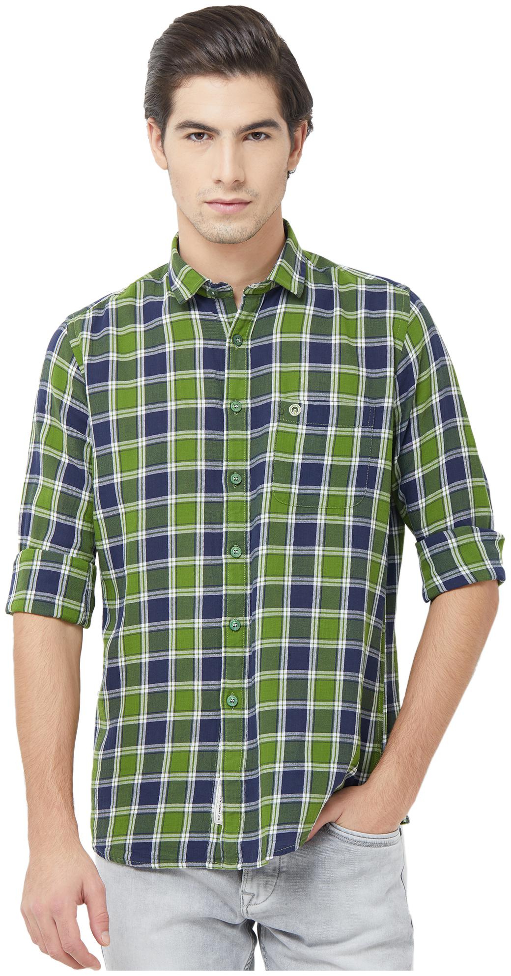 

Integriti Men Green Checked Slim Fit Casual Shirt