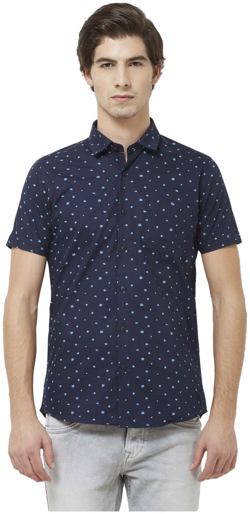

Integriti Men Blue Printed Slim Fit Casual Shirt