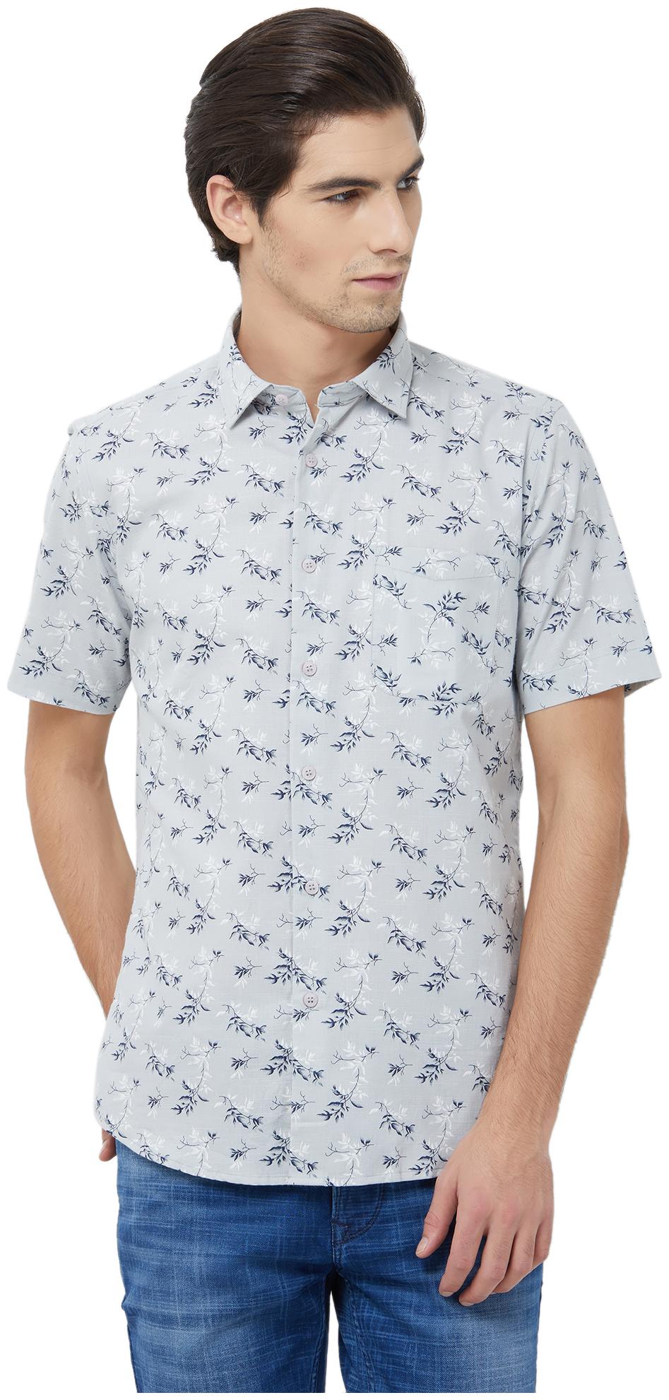 

Integriti Men Grey Printed Slim Fit Casual Shirt