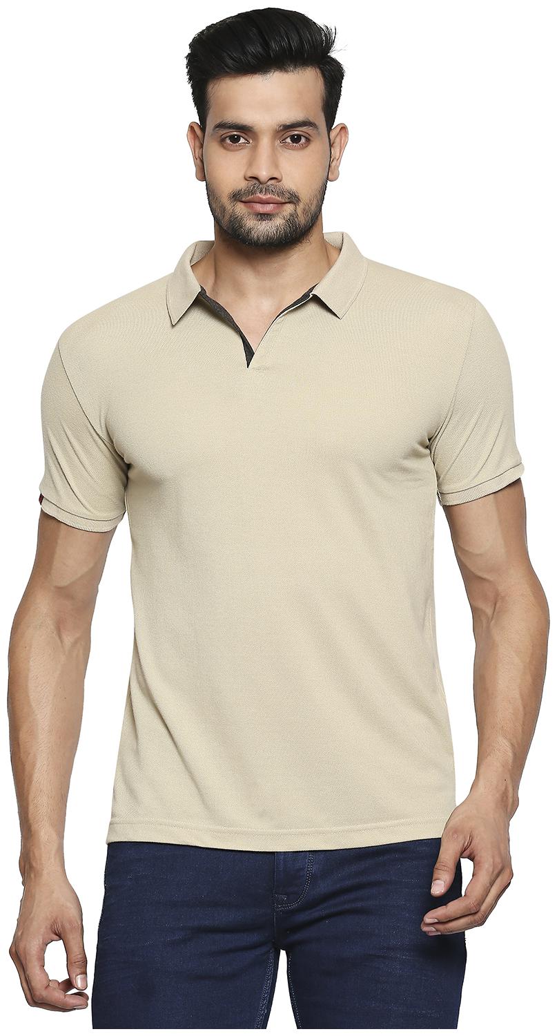 

Integriti Men Cream Regular fit Cotton Blend Polo collar T-Shirt - Pack Of 1