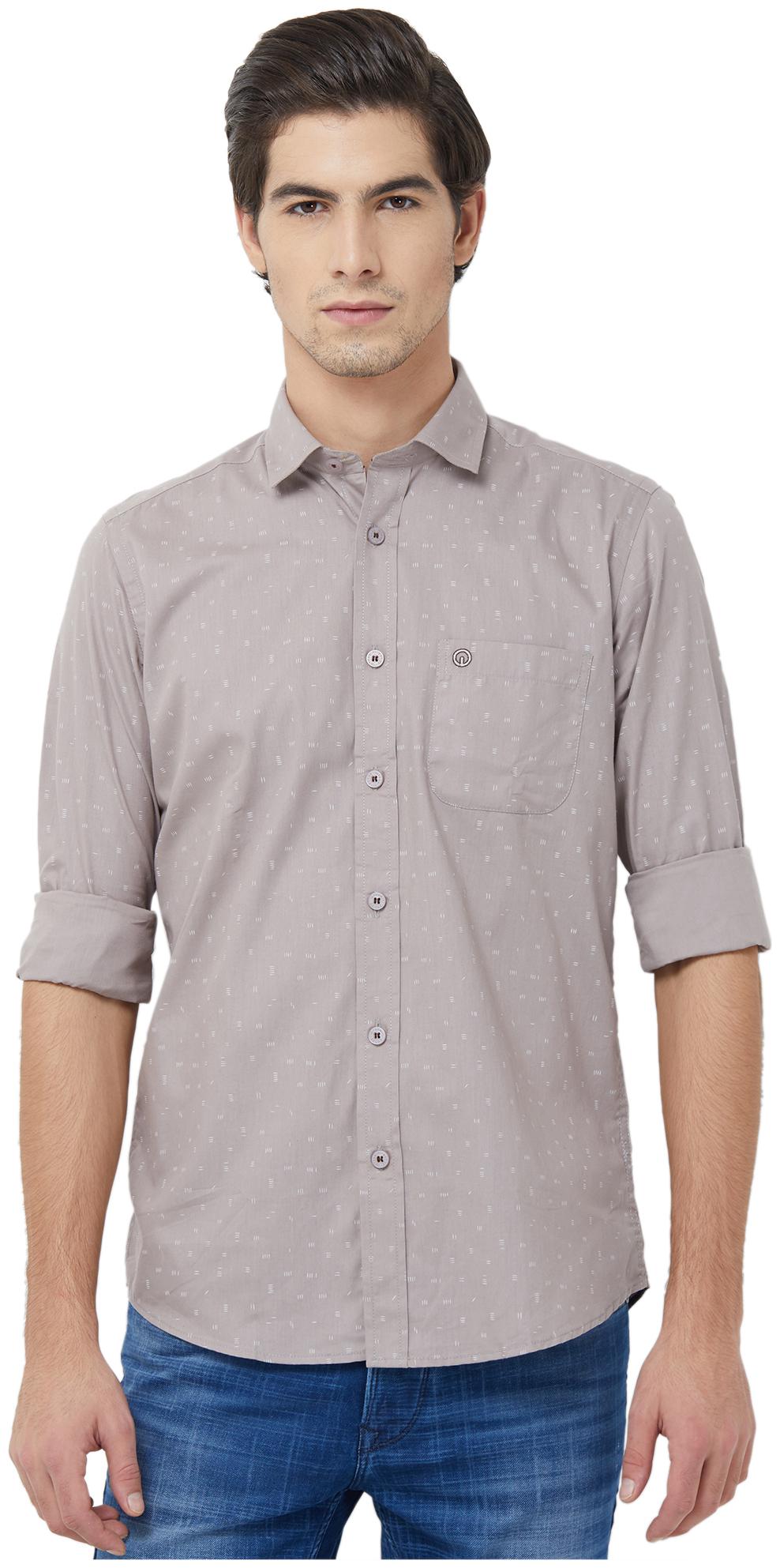 

Integriti Men Grey Printed Slim Fit Casual Shirt