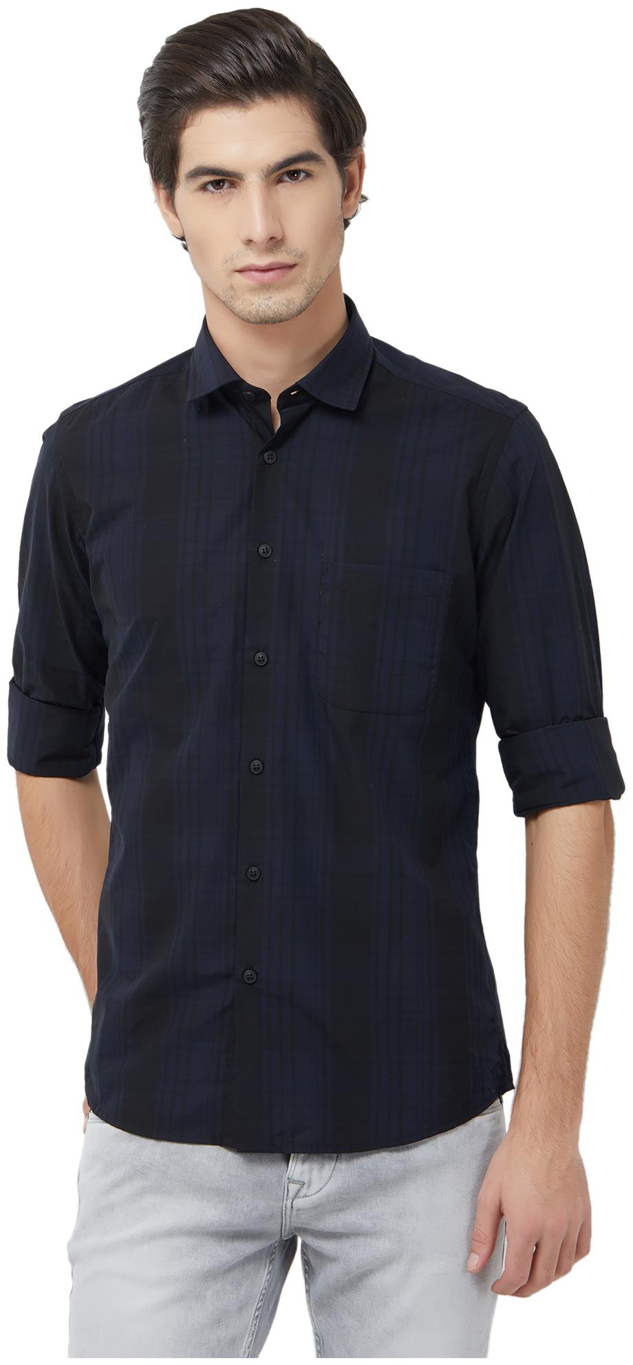 

Integriti Men Blue Checked Slim Fit Casual Shirt