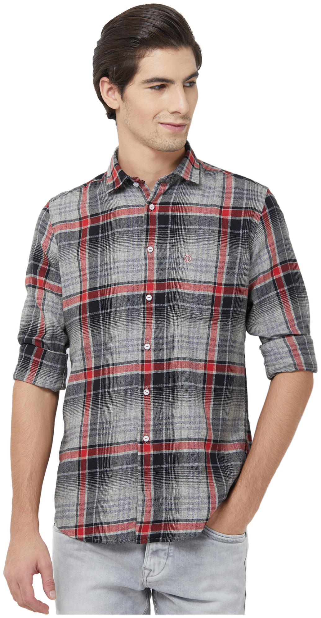 

Integriti Men Grey Checked Slim Fit Casual Shirt