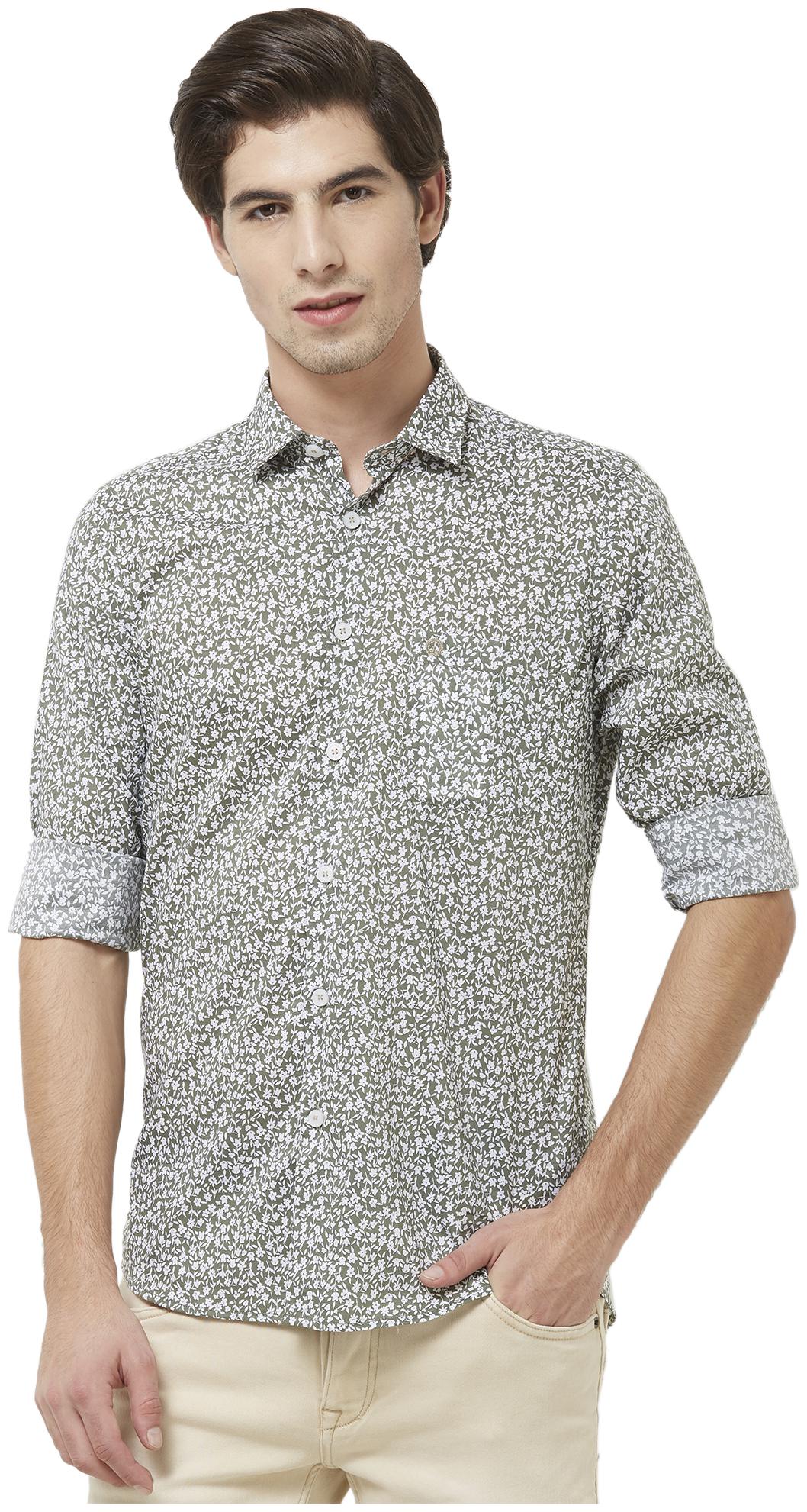 

Integriti Men Green Printed Slim Fit Casual Shirt