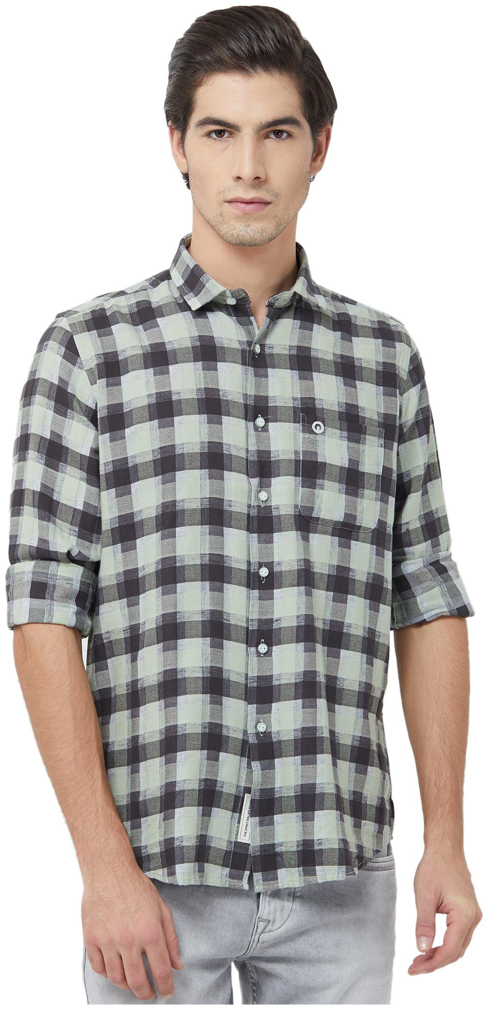 

Integriti Men Green Checked Slim Fit Casual Shirt