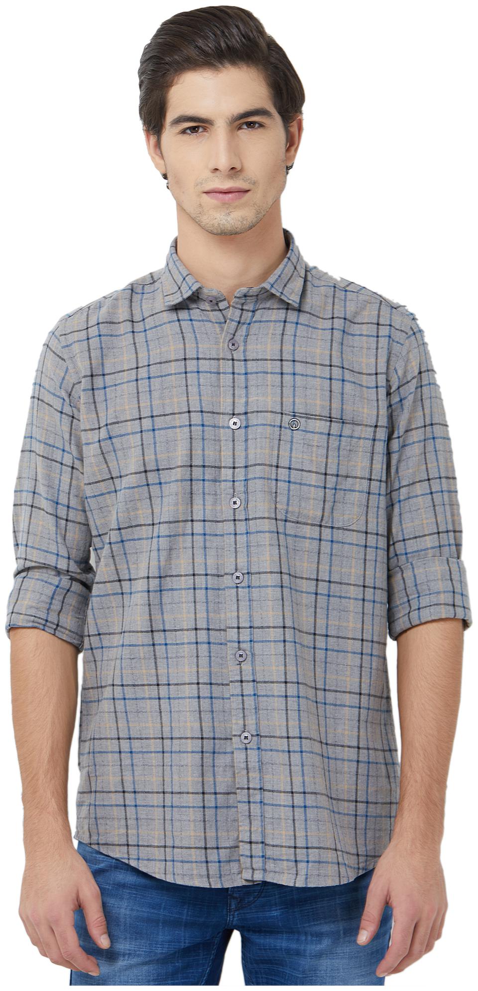 

Integriti Men Grey Checked Slim Fit Casual Shirt