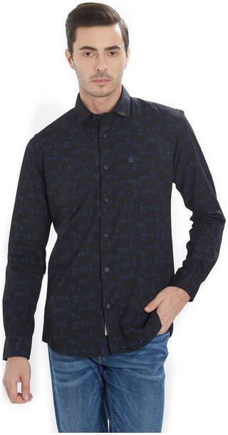 Integriti Men Black Printed Slim Fit Casual Shirt