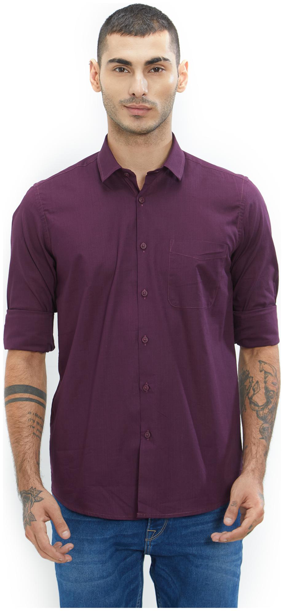 

Integriti Men Purple Solid Slim Fit Casual Shirt