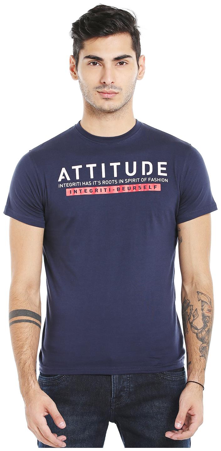 

Integriti Men Blue Slim fit Cotton Round neck T-Shirt - Pack Of 1