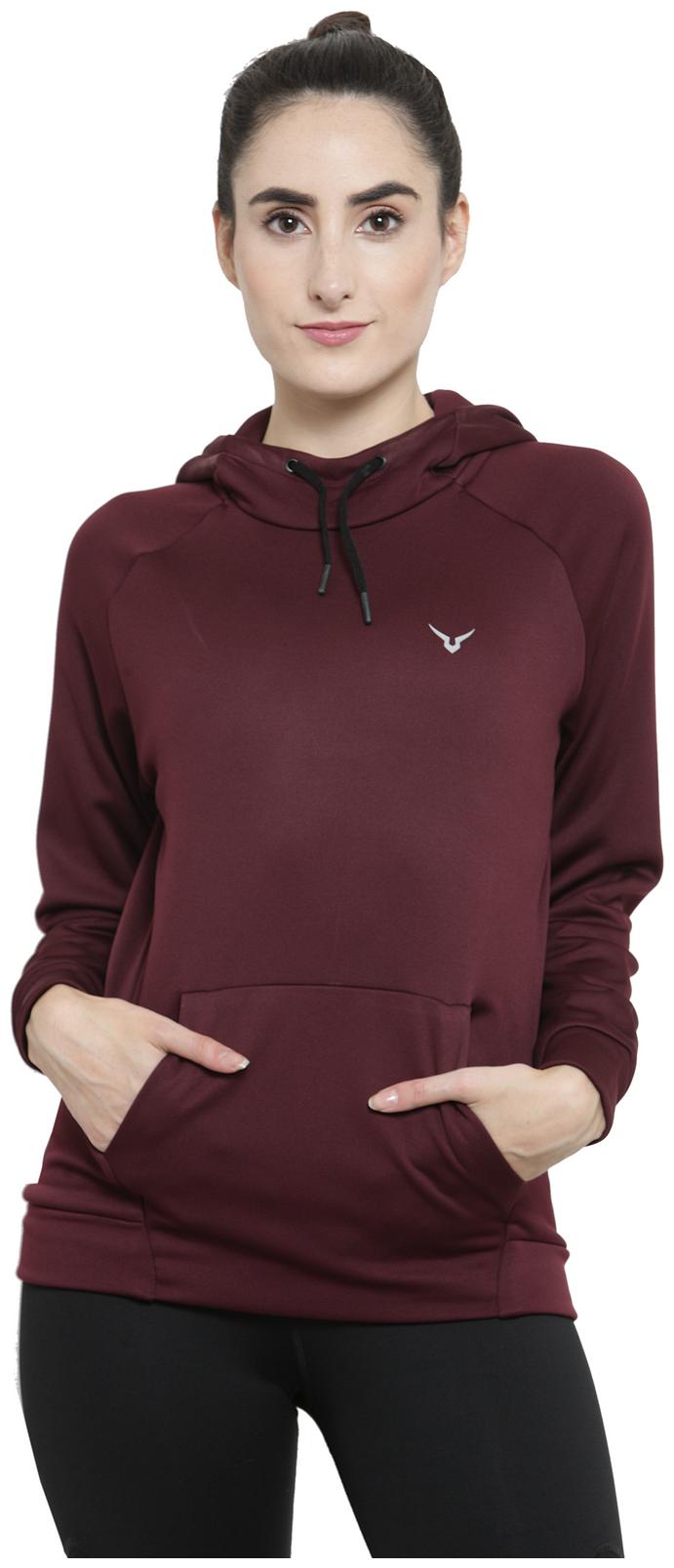 

Invincible Women Solid Hoodie - Maroon