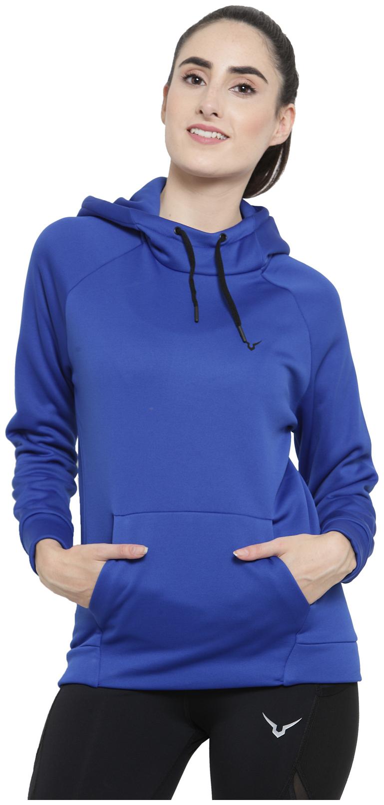 

Invincible Women Solid Hoodie - Blue