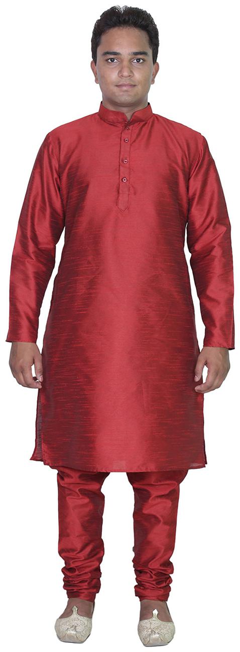 

Inyour Red Solid Kurta and Pyjamas