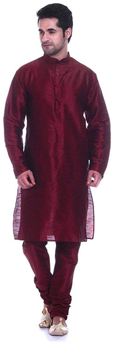 

Inyour Maroon Solid Kurta and Pyjamas