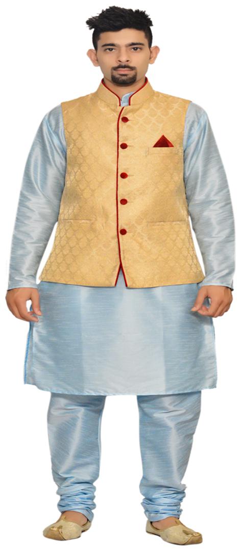 

Inyour Blue Printed Kurta and Pyjamas With Jacket