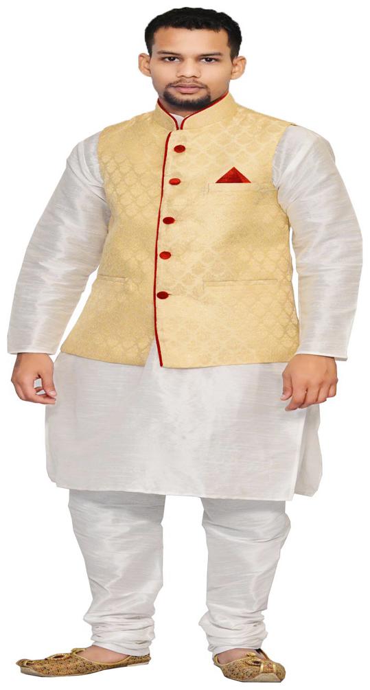 

Inyour White Printed Kurta and Pyjamas With Jacket