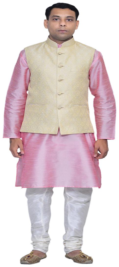 

Inyour Pink Printed Kurta and Pyjamas With Jacket
