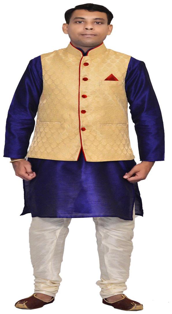 

Inyour Blue Printed Kurta and Pyjamas With Jacket