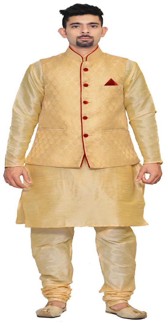 

Inyour Gold Printed Kurta and Pyjamas With Jacket
