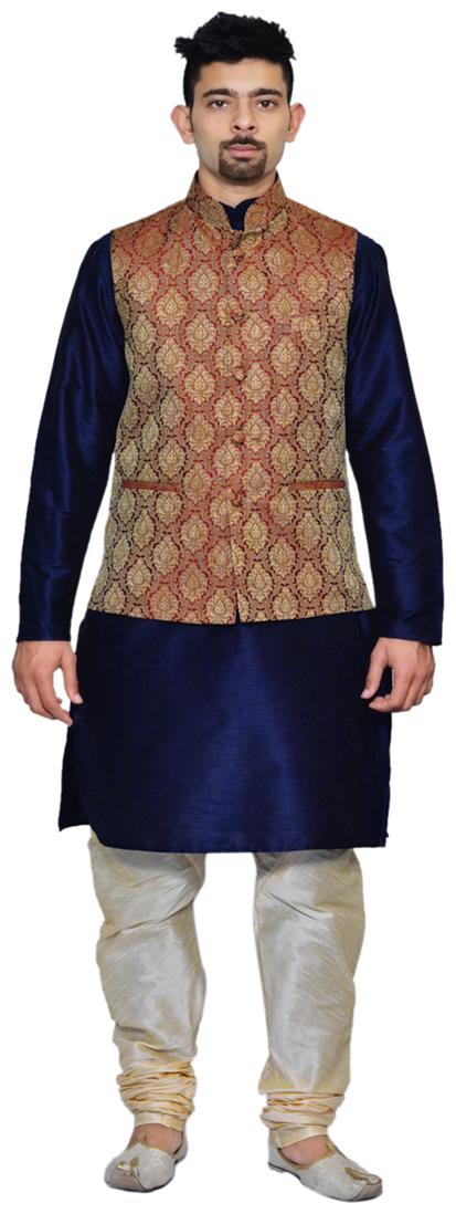 

Inyour Blue Printed Kurta and Pyjamas With Jacket